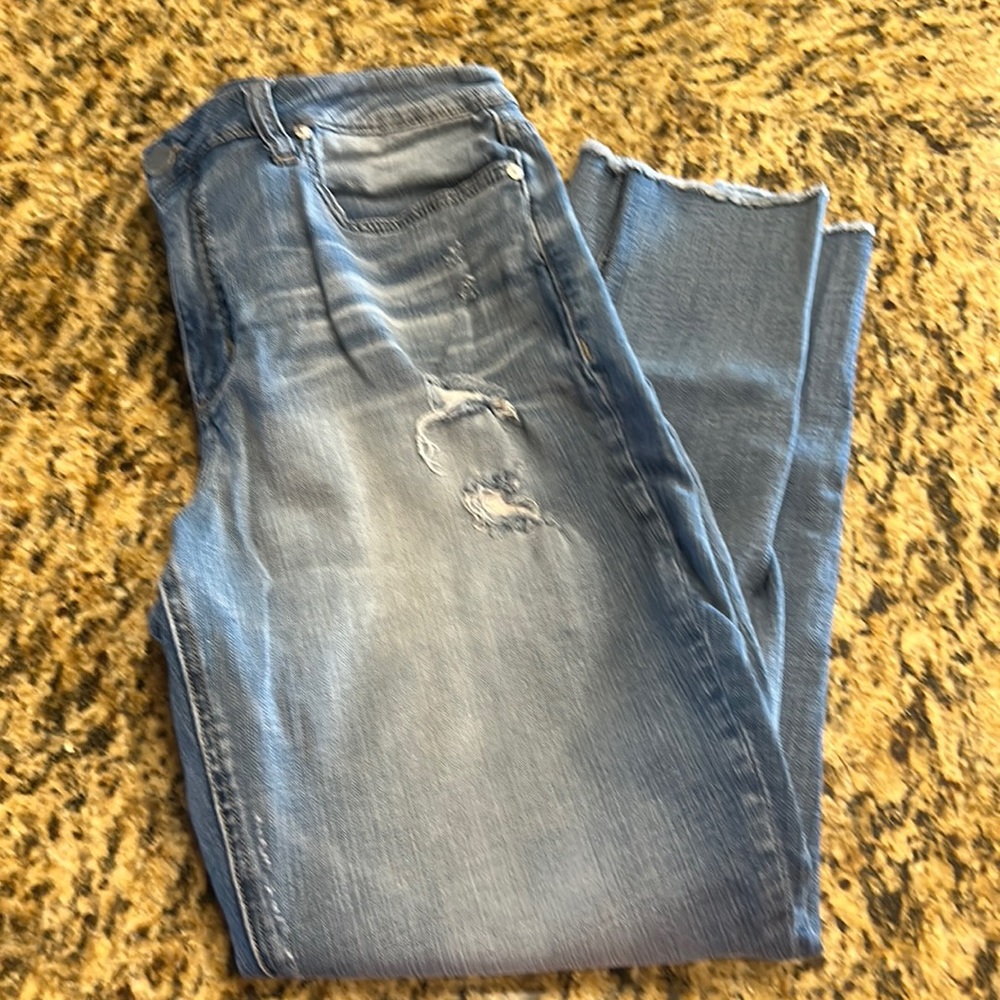 Seven7 distressed, straight leg jeans, size 14, EUC | offer in description